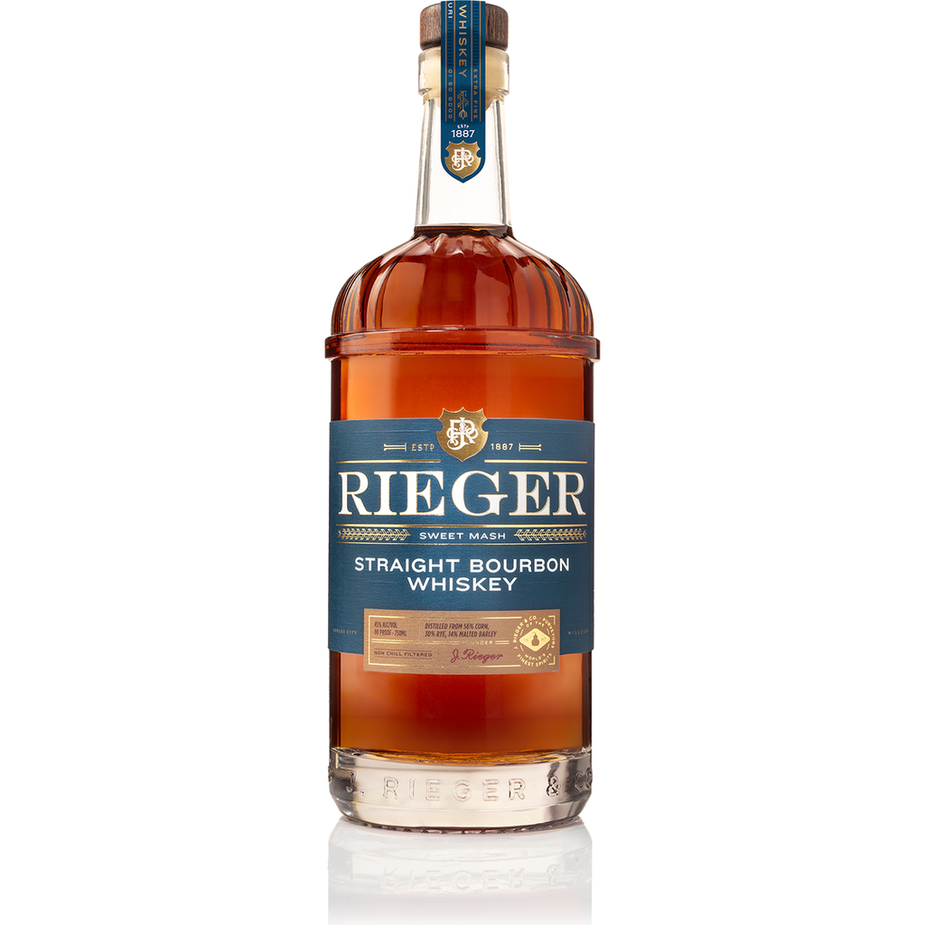 J. Rieger & Co. Straight Bourbon Whiskey bottle