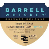 Barrell Private Release Irish Whiskey Finished in Spanish Brandy Casks CS01